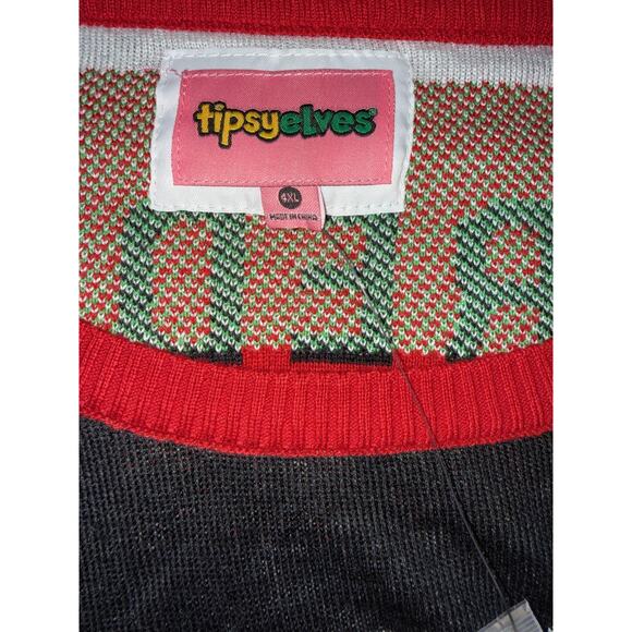 Tipsy Elves Sweater Womens 4XL Black Drinking Game Bullseye Ugly Christmas Party - Picture 4 of 12